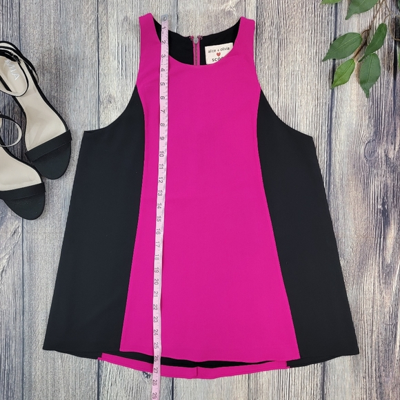 Alice + Olivia x Scoop Black and Pink Tank Top Blouse - Picture 9 of 9